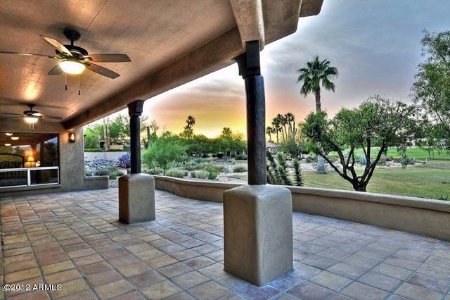 25652 Desoto Lane Rio Verde, AZ 85263 - Photo 3 of 24 Desoto covered patio at dusk s