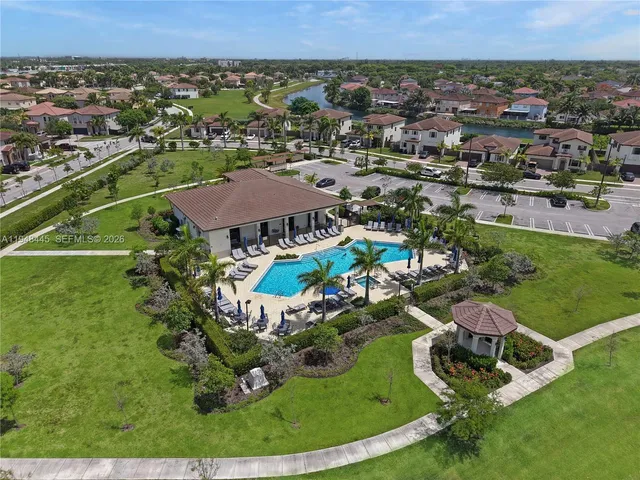 an aerial view of multiple house