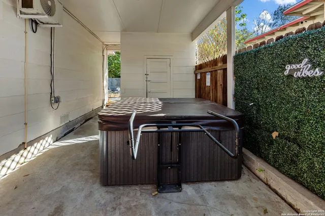 a view of terrace with seating space