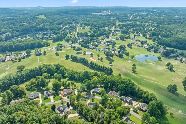 an aerial view of a house