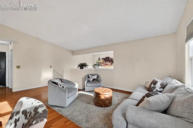 a living room with furniture