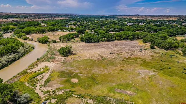 a view of a lake with a city