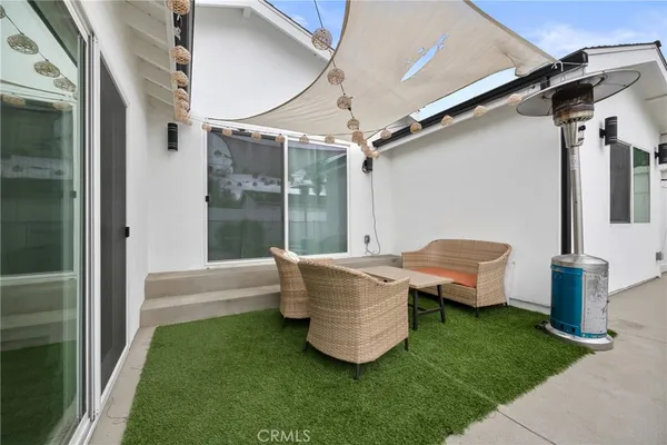 a house view with a garden space