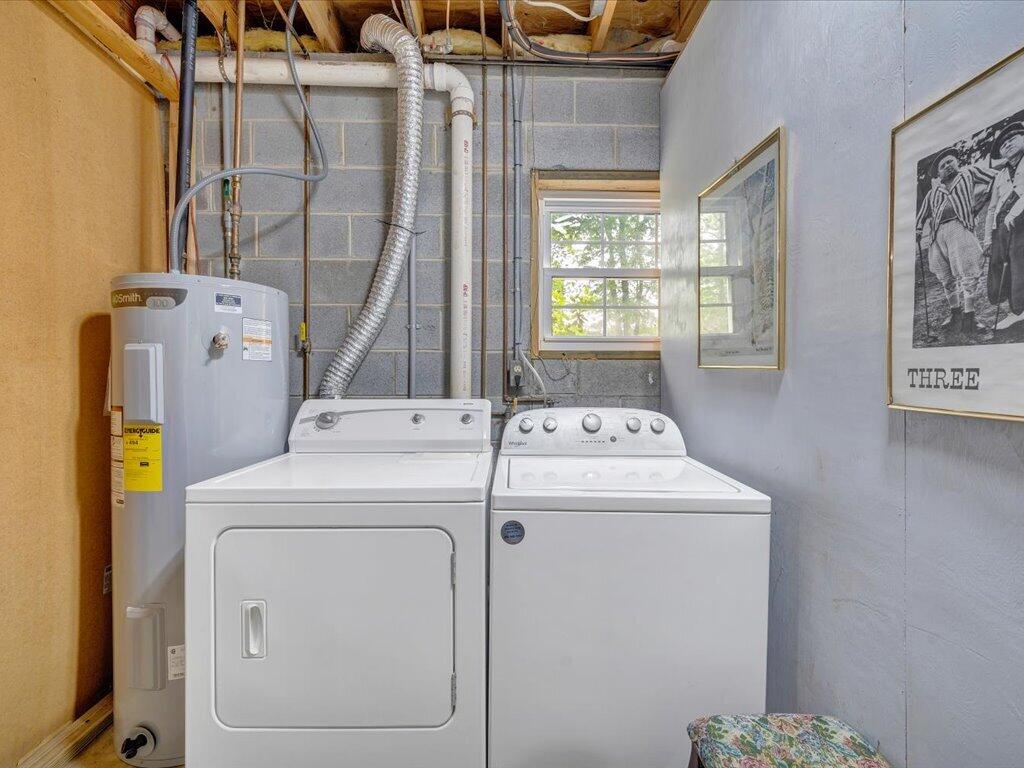3475 Blue Knob Road Martinsville, VA 24112 - Photo 37 of 80 a view of washer and dryer with bathroom in the background