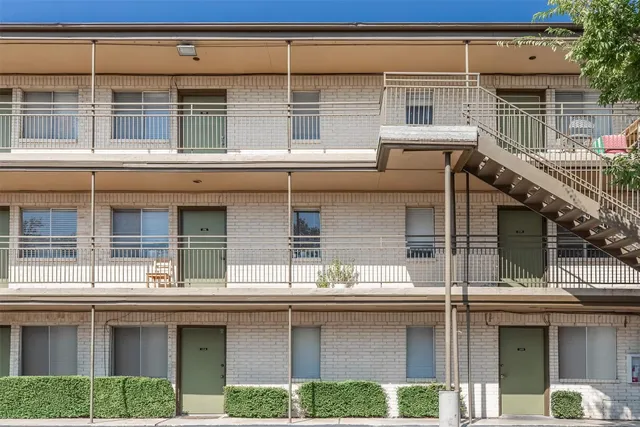 a view of a building with a window