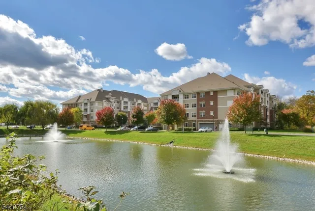 a view of a lake with houses