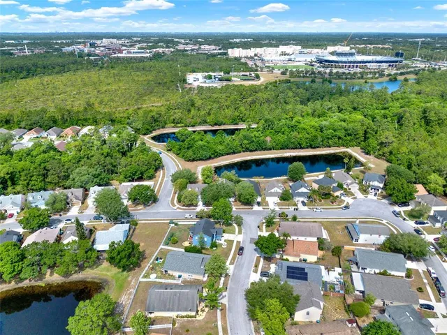 an aerial view of multiple house