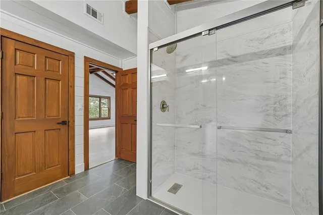 a bathroom with a shower