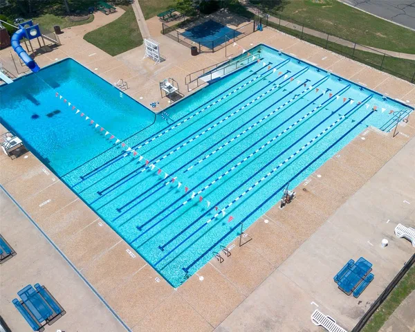 a view of a mini pool with outdoor space