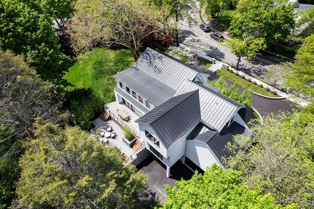 20 Old Farm Road Newton, MA 02459 - Photo 38 of 39 an aerial view of a house with garden space and street view