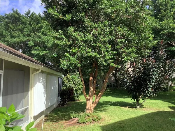 a view of backyard with green space