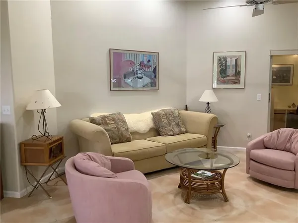 a living room with furniture
