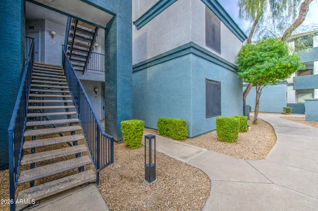 a house with palm tree in front of it