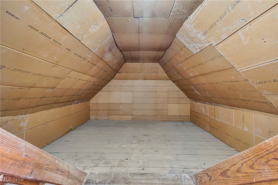 13614 Cedar Road Cleveland, OH 44118 - Photo 36 of 46 Bonus room with light wood-style floors, wood ceiling, wooden walls, and vaulted ceiling