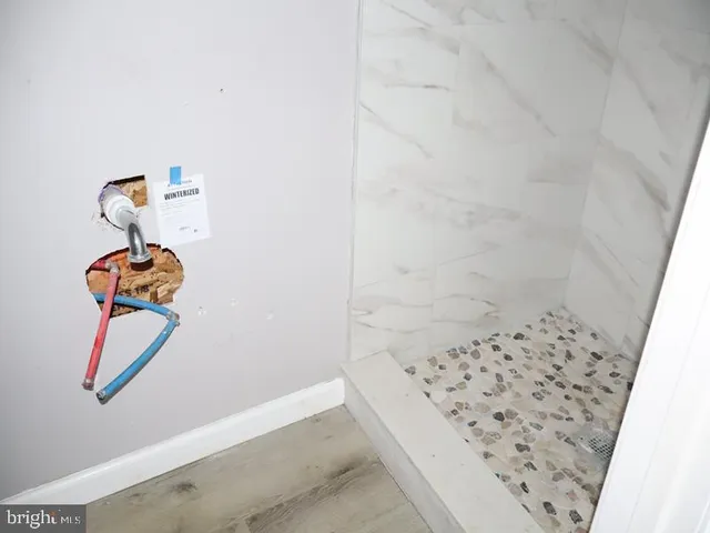 a bathroom with a shower