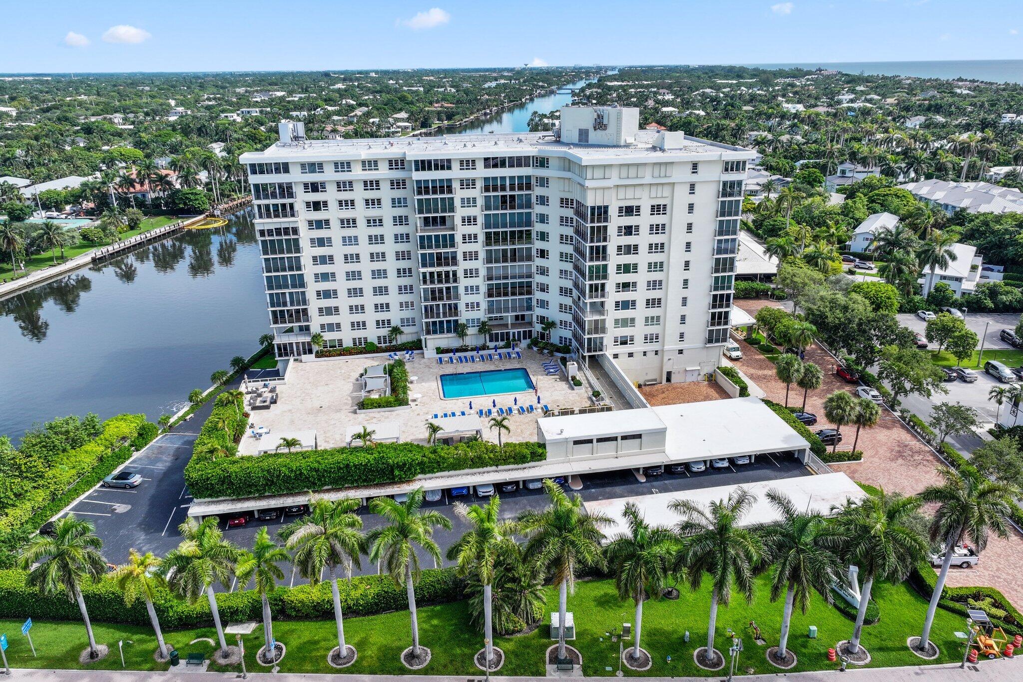 50 E Road, Unit 3G Delray Beach, FL 33483 - Photo 3 of 46 Pool Area with Water Views