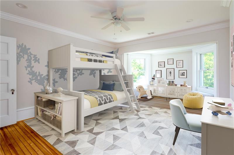 520 Pine Road Sewickley, PA 15143 - Photo 15 of 23 This spacious bedroom offers an en-suite bath, gleaming hardwood floors, new windows and high ceilings.