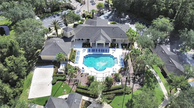 a view of backyard with green space
