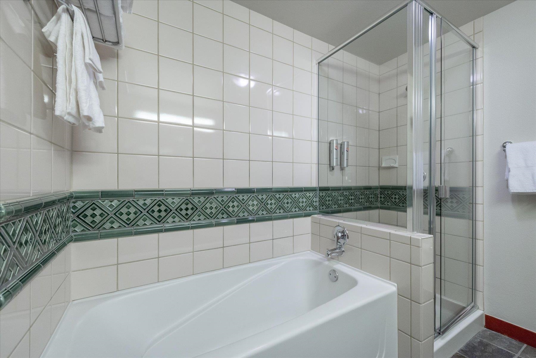 1850 Village South Road, Unit 4213 Olympic Valley, CA 96146 - Photo 14 of 17 a bathroom with a bathtub and shower
