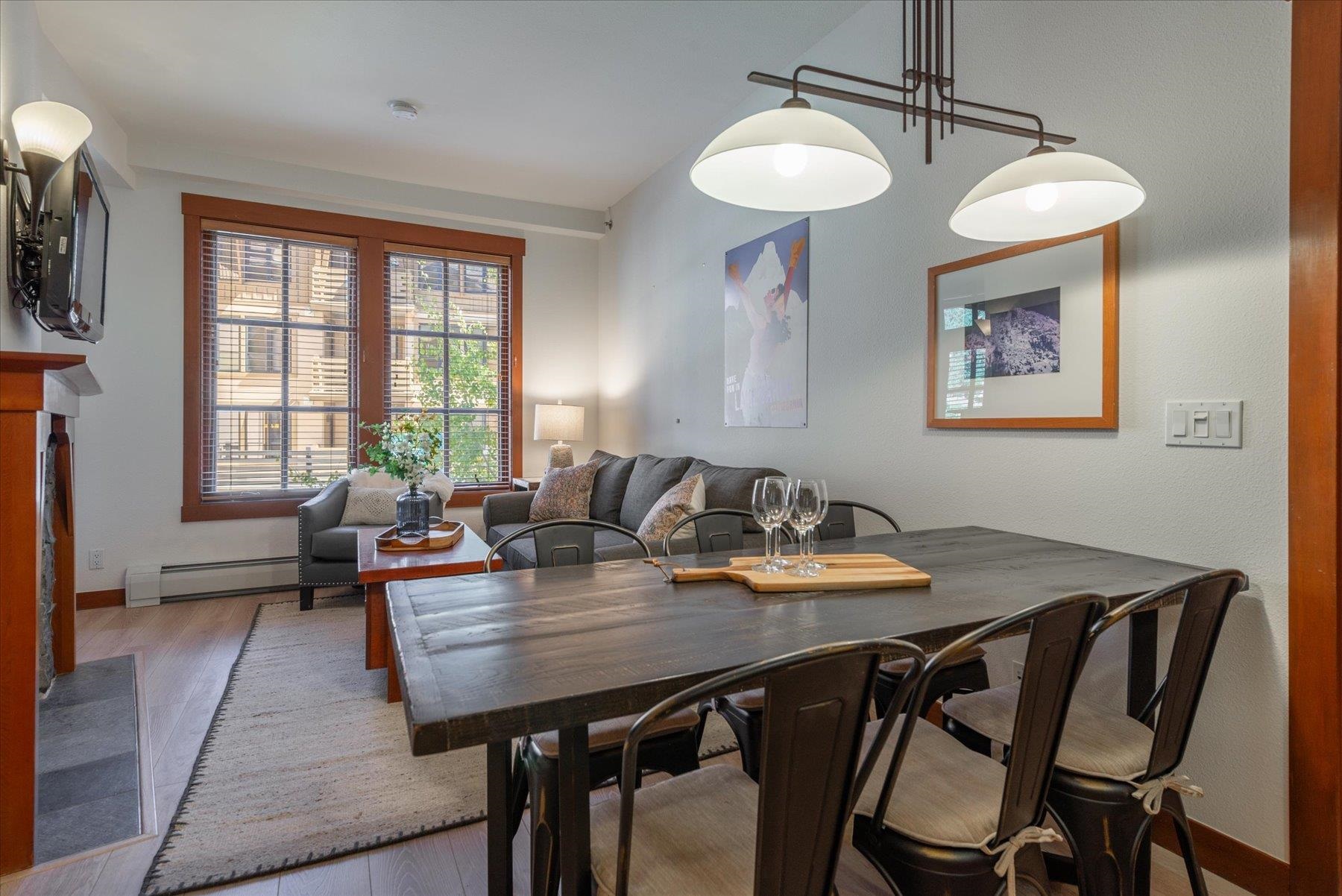 1850 Village South Road, Unit 4213 Olympic Valley, CA 96146 - Photo 7 of 17 a view of a dining room with furniture and window