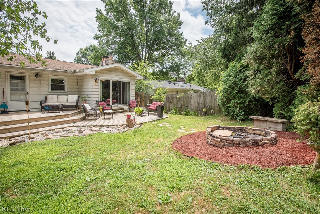 468 Holliston Road Akron, OH 44333 - Photo 21 of 23 Fenced backyard with firepit