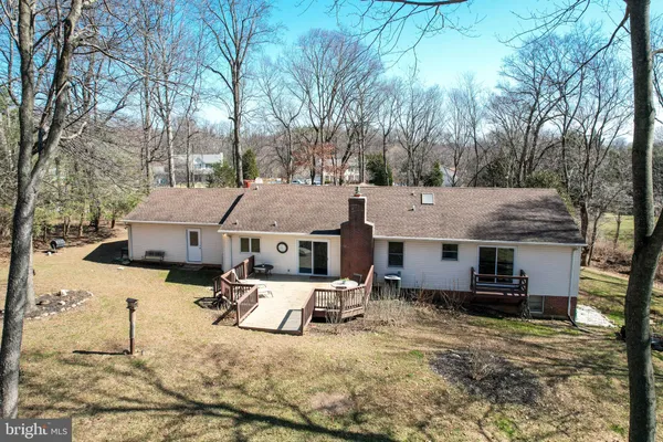 a view of a yard with trees