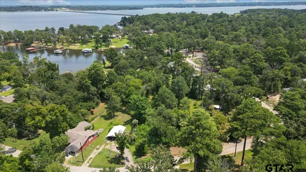 a view of a lake with a house