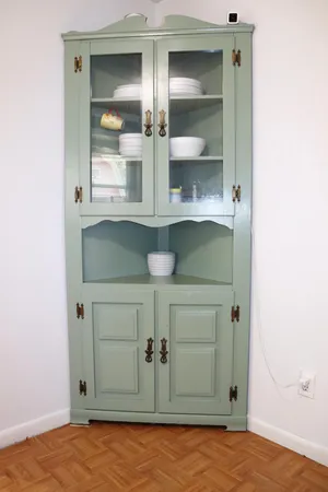 a view of white cabinets