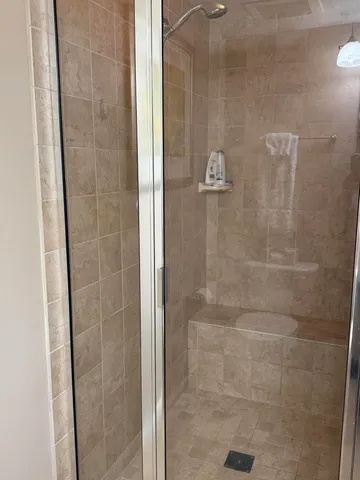 a bathroom with a shower