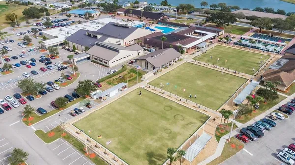 a view of swimming pool with seating area