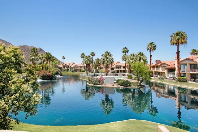 a view of a lake with houses