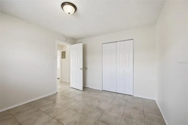 an empty room with closet