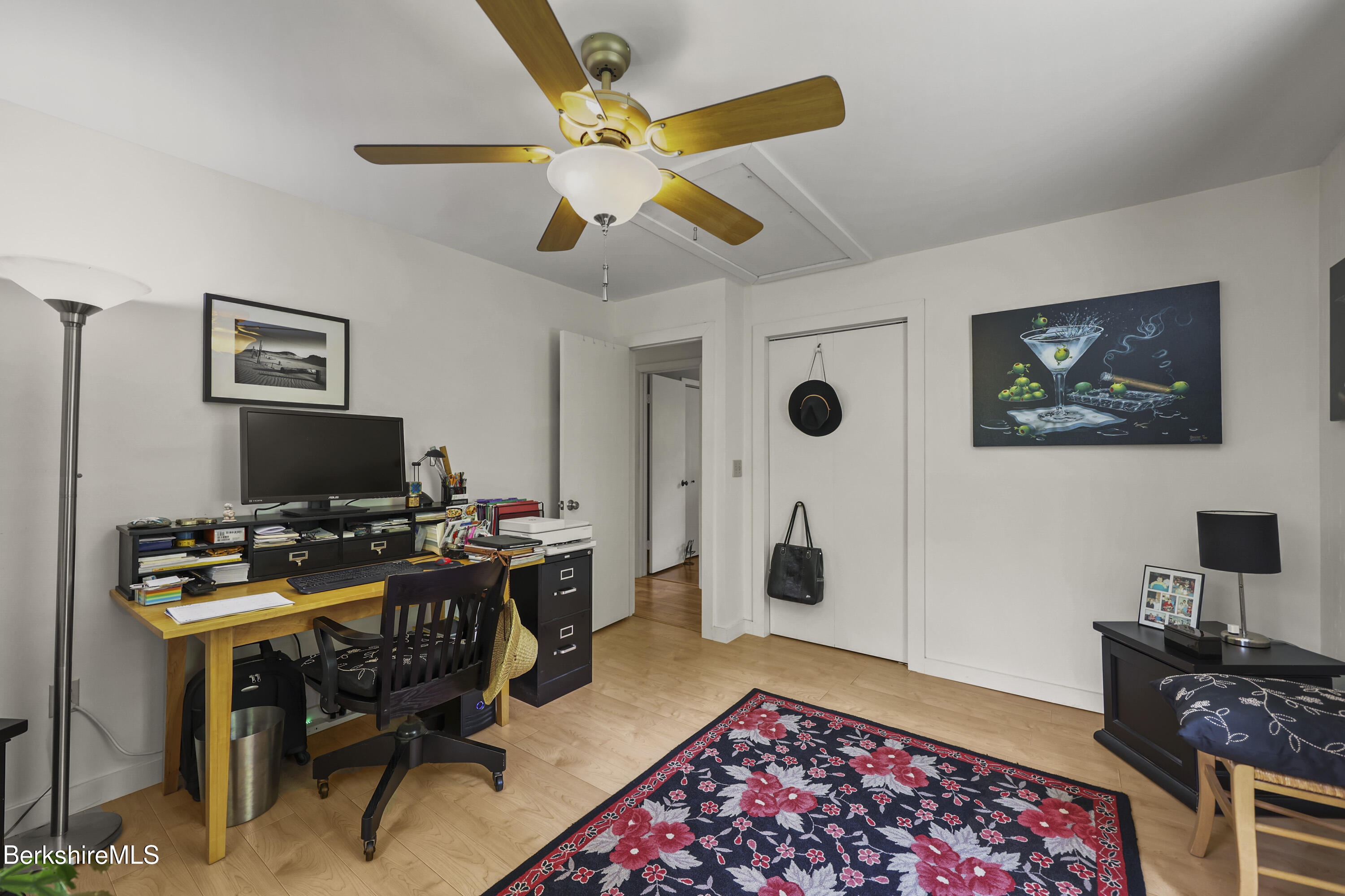 4 Birch Hill Road Peru, MA 01235 - Photo 37 of 76 a view of a workspace with furniture and a flat screen tv