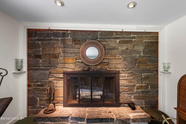 a view of a garden with a bench