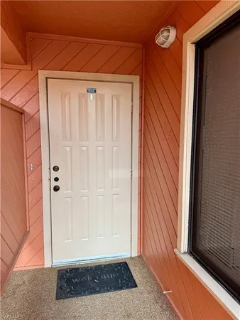 a view of wooden door