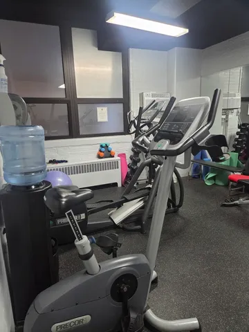 a room with gym equipment