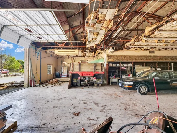 a car parked in the garage