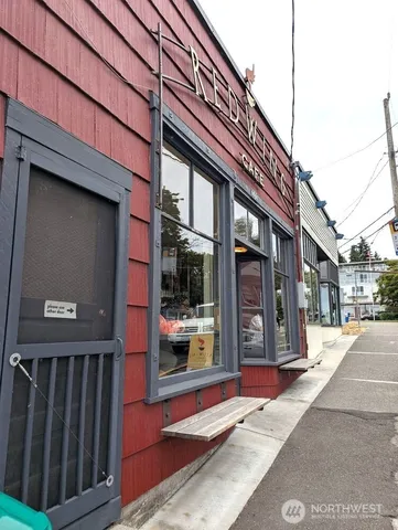 a building with sign on the side of it