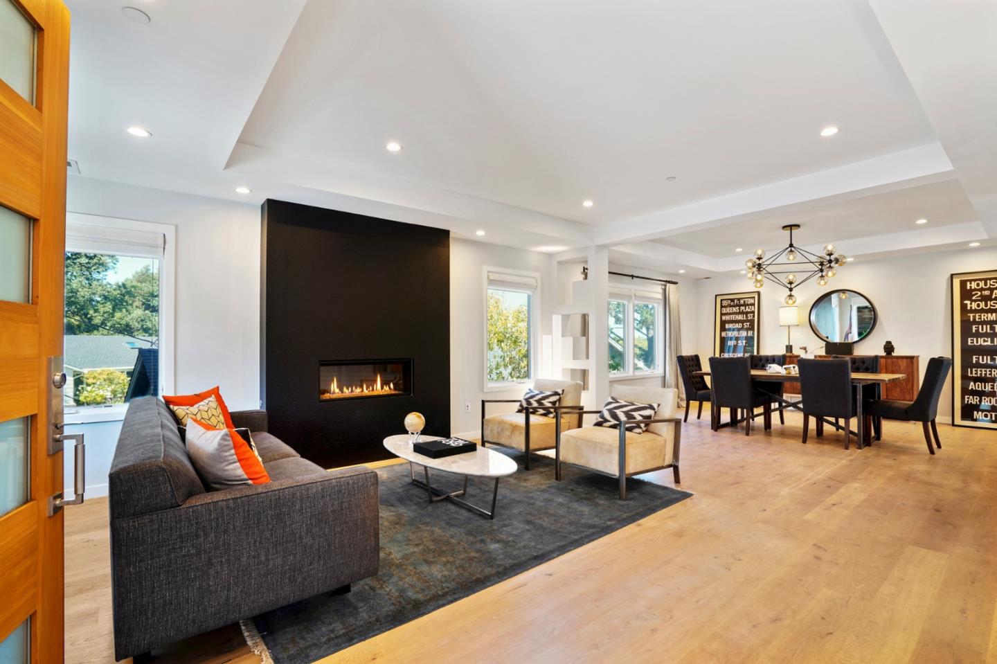 313 Oakview Drive San Carlos, CA 94070 - Photo 3 of 47 a living room with furniture and a fireplace