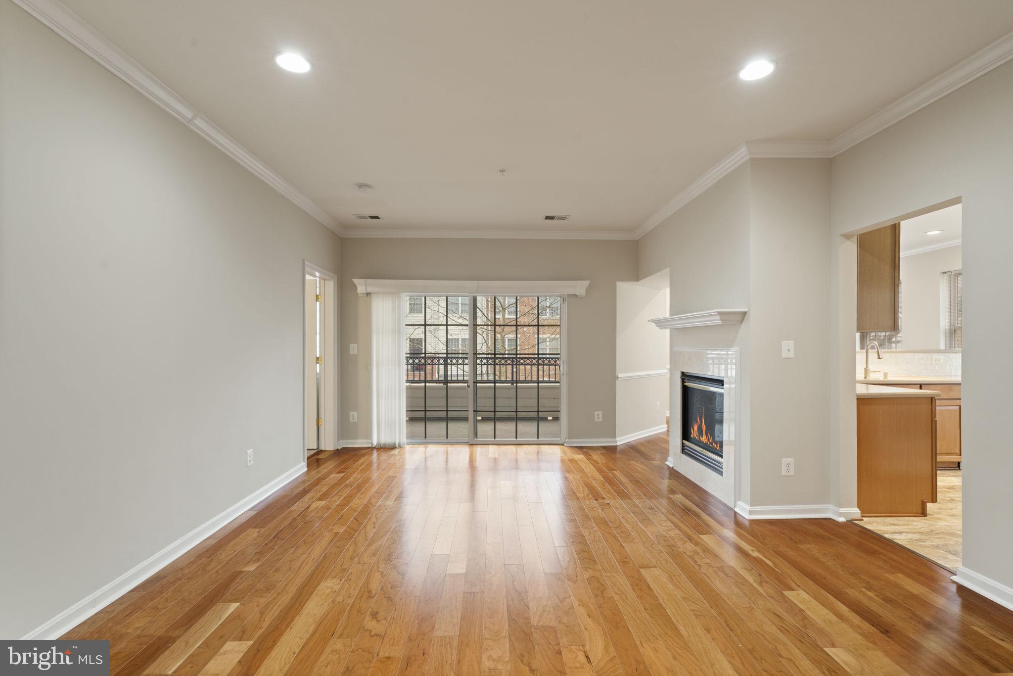 20751 Royal Palace Square, Unit 104 Sterling, VA 20165 - Photo 6 of 44 a view of empty room with wooden floor and fireplace