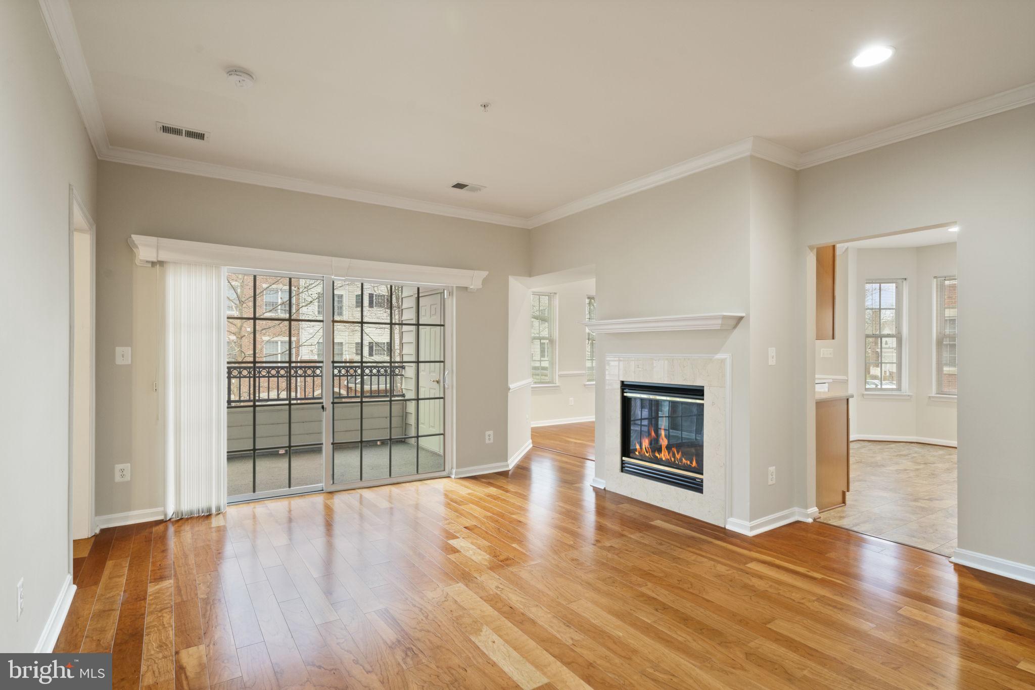 20751 Royal Palace Square, Unit 104 Sterling, VA 20165 - Photo 7 of 44 a view of empty room with wooden floor and fireplace
