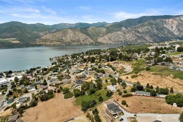 a view of lake and mountain