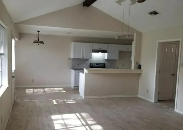 an empty room with a window