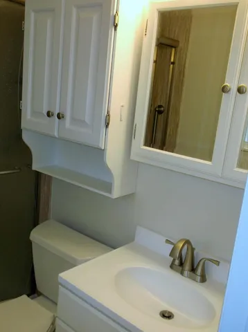 a bathroom with a shower