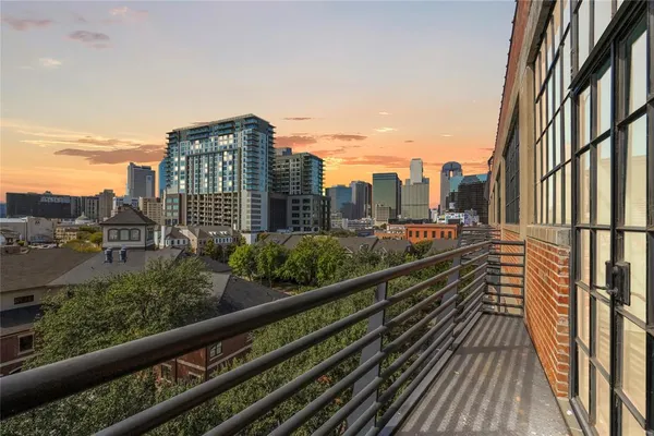 a city view from the balcony