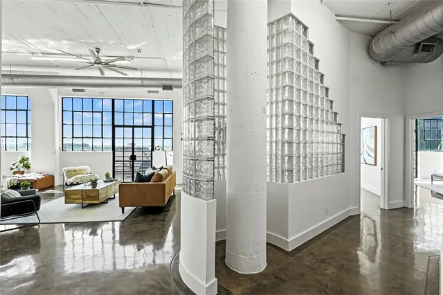 a living room with furniture