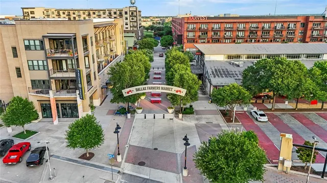 a city view with tall buildings