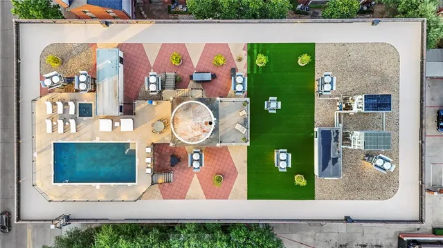 a lobby with furniture and window