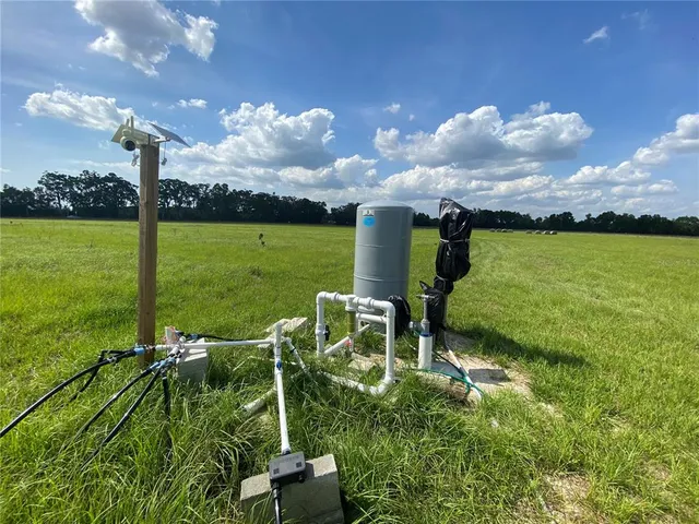 a view of yard and ocean