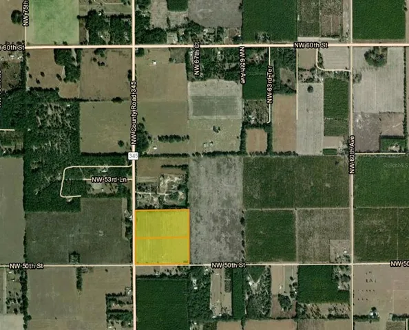 a view of a big yard with a large trees